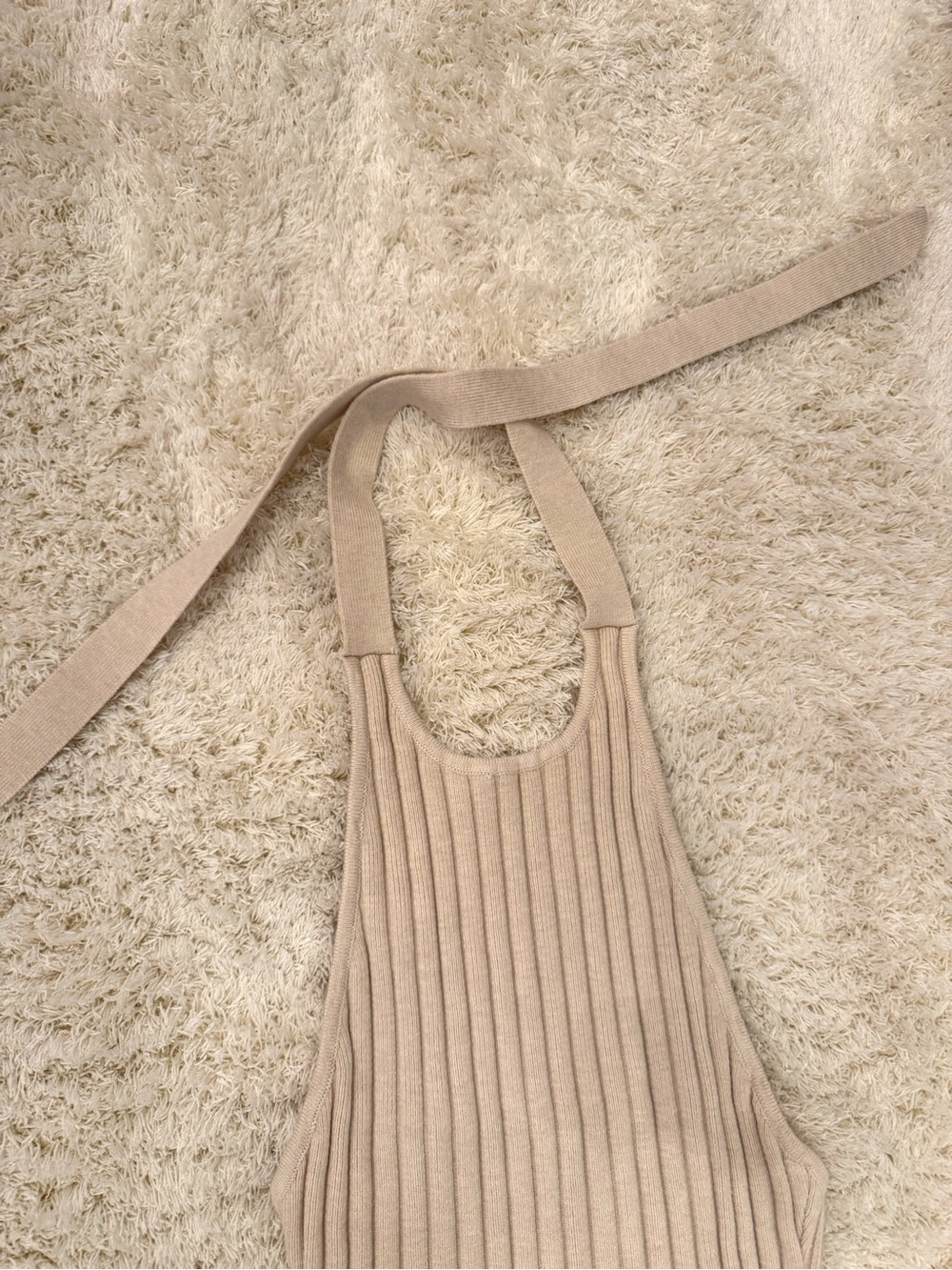 VICI Cream Fringe Halter Midi Dress - Picture 5 of 7